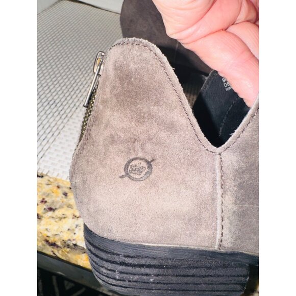 Born Kerri Final Suede Ankle Boots 9 Gray Brown Distressed Western Boho Cottage - Picture 7 of 12